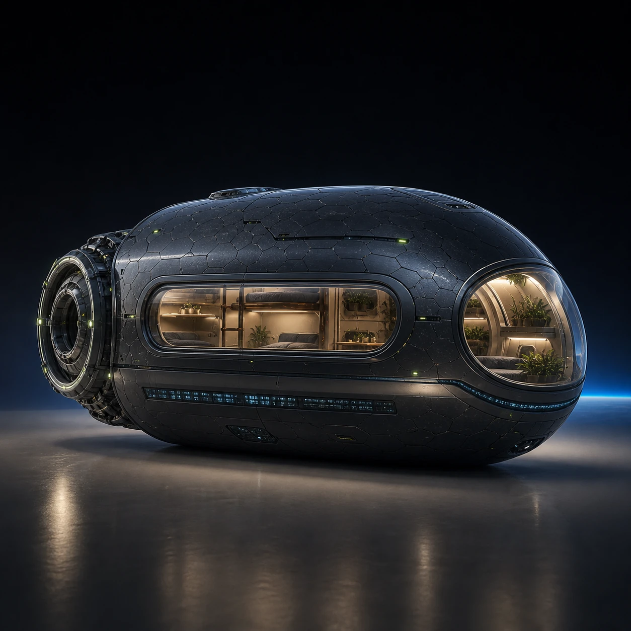 AETHER Habitat companion pod with docking collar